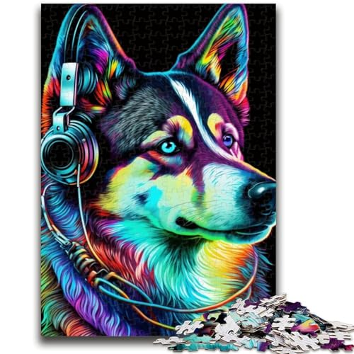 Puzzle 1000 Teile für Erwachsene Husky-Kopfhörer für und ab 14 Jahren Mitmachspiel Weihnachtsspiel Geschenke 50x75cm von LYXIANY