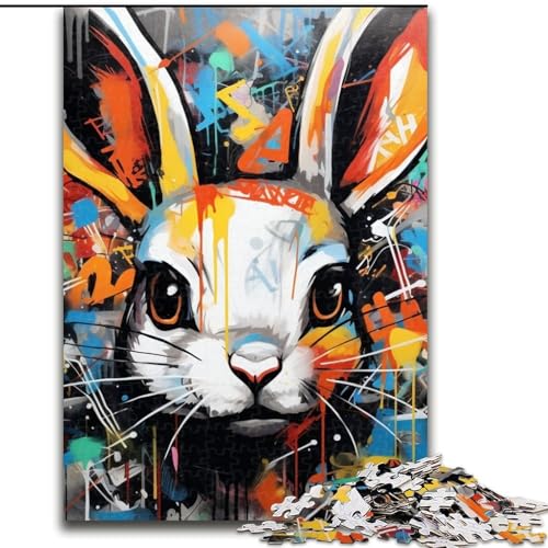 Puzzle 1000 Teile für Erwachsene Kaninchen-Graffiti-Puzzles für Erwachsene Geburtstagsgeschenkidee, anspruchsvolles Denkspiel 26x38cm Puzzle 1000 Teile für Erwachsene Kaninchen-Graffiti-Puzzles für Erwachsene Geburtstagsgeschenkidee, anspruchsvolles Denkspiel 26x38cm von LYXIANY
