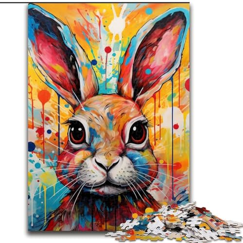 Puzzle 1000 Teile für Erwachsene Kaninchen-Puzzles für Erwachsene Geburtstagsgeschenkidee, anspruchsvolles Denkspiel 26x38cm von LYXIANY