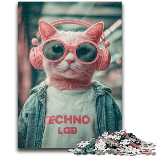 Puzzle 1000 Teile für Erwachsene Katze mit Kopfhörer Denkspiel Lernspiel zum Geburtstag, Weihnachten für ab 14 Jahren 50x75cm Puzzle 1000 Teile für Erwachsene Katze mit Kopfhörer Denkspiel Lernspiel zum Geburtstag, Weihnachten für ab 14 Jahren 50x75cm von LYXIANY