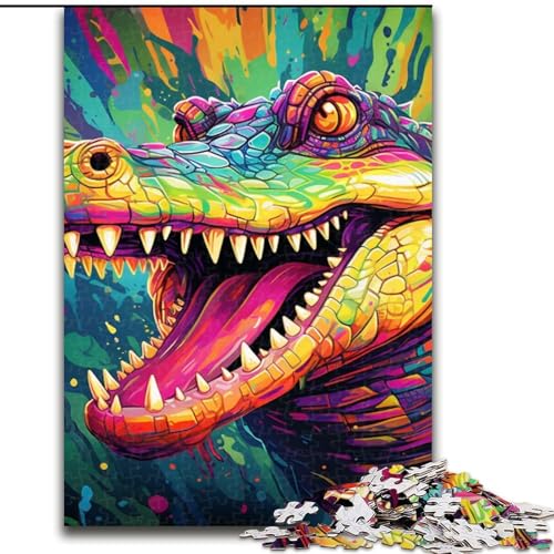 Puzzle 1000 Teile für Erwachsene Krokodil-Puzzle für Erwachsene 50x75cm Denksportaufgabe, Spiel für Erwachsene, interaktive Familienaktivität von LYXIANY