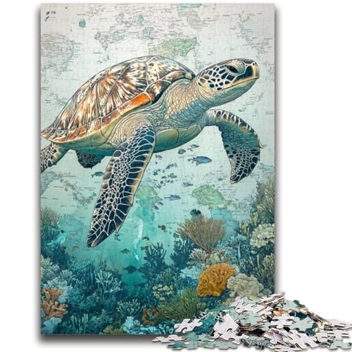 Puzzle 1000 Teile für Erwachsene Meeresschildkröte für und ab 14 Jahren Mitmachspiel Weihnachtsspiel Geschenke 50x75cm von LYXIANY