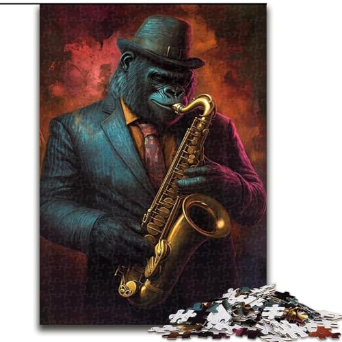Puzzle 1000 Teile für Erwachsene Schimpanse spielt Saxophon Puzzles aus Holz Interaktives Familienspiel, DIY-Heimdekoration, anspruchsvolles Denkspiel als Geschenk Größe 50x75cm Puzzle 1000 Teile für Erwachsene Schimpanse spielt Saxophon Puzzles aus Holz Interaktives Familienspiel, DIY-Heimdekoration, anspruchsvolles Denkspiel als Geschenk Größe 50x75cm von LYXIANY
