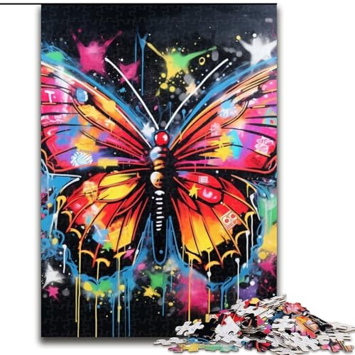 Puzzle 1000 Teile für Erwachsene Schmetterlingskunst-Graffiti-Puzzles für Erwachsene Geburtstagsgeschenkidee, anspruchsvolles Denkspiel 26x38cm Puzzle 1000 Teile für Erwachsene Schmetterlingskunst-Graffiti-Puzzles für Erwachsene Geburtstagsgeschenkidee, anspruchsvolles Denkspiel 26x38cm von LYXIANY