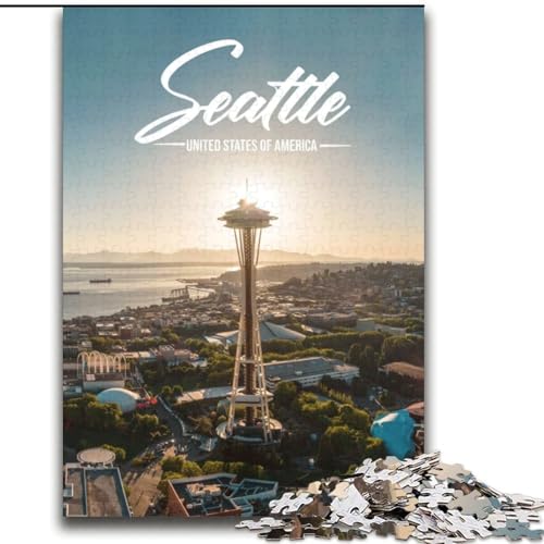 Puzzle 1000 Teile für Erwachsene Seattle, für und ab 14 Jahren Pädagogisches Lernspielzeug Familienspiele Geburtstagsgeschenk 75x100cm von LYXIANY