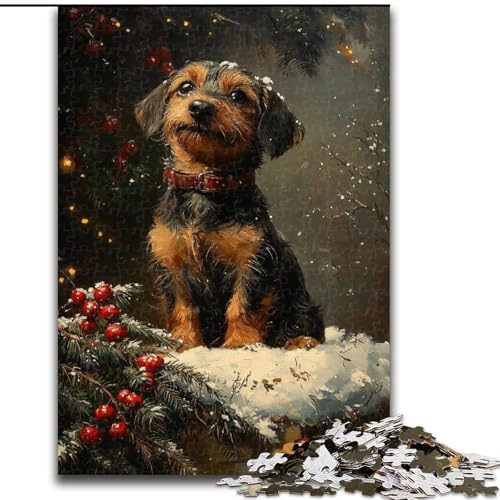 Puzzle 1000 Teile für Erwachsene Weihnachtshund, Geeignet für Personen ab 14 Jahren Lernspiele Wichtelgeschenke 50x75cm von LYXIANY