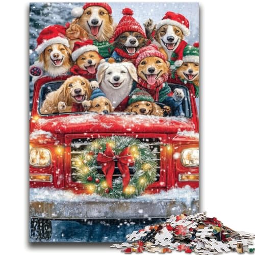 Puzzle 1000 Teile für Erwachsene Weihnachtswelpen-Denkspiel Wanddekoration Einzigartige Geburtstags 38x26cm von LYXIANY