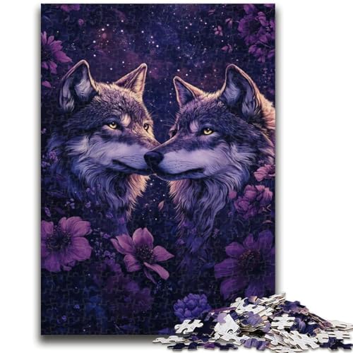 Puzzle 1000 Teile für Erwachsene Wolfsfamilie für Alter 14 Jahre und älter Familienspiele Weihnachtsspiel Geschenke für Frauen 50x75cm von LYXIANY