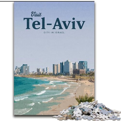 Puzzle 1000 Teile für Erwachsene und Jugendliche, Besuch in Tel Aviv, geeignet für Personen ab 14 Jahren, Lernspiele, Wichtelgeschenke, 26x38cm von LYXIANY