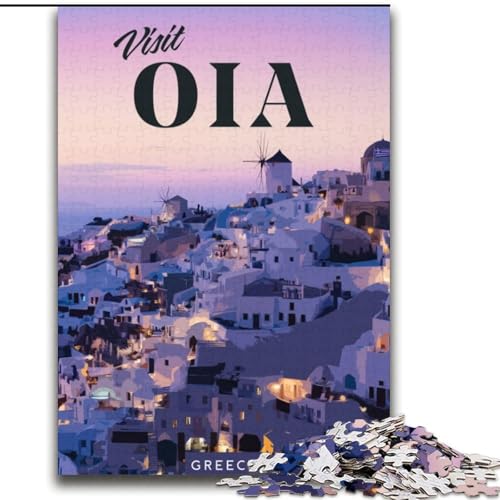 Puzzle 1000 Teile für Erwachsene und Jugendliche, Besuchen Sie Oia, Denksportspiel, Wanddekoration, einzigartige Geburtstags (38x52cm),1000 Teile von LYXIANY
