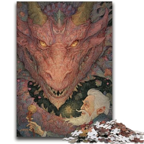 Puzzle 1000 Teile für Erwachsene und Jugendliche, Fantasy-Drache, Lernspiele, Heimdekoration, Lernspiel für Geburtstag, Weihnachten, 50x75cm von LYXIANY