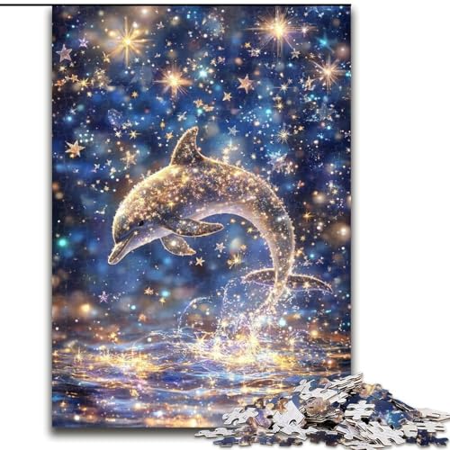 Puzzle 1000 Teile für Erwachsene und Jugendliche, Galaxie-Delfin, Spiele, Spielzeug, Geschenk, einzigartige Geburtstags- und Geschenkideen für Kinder ab 14 Jahren (Größe 50x75cm) von LYXIANY
