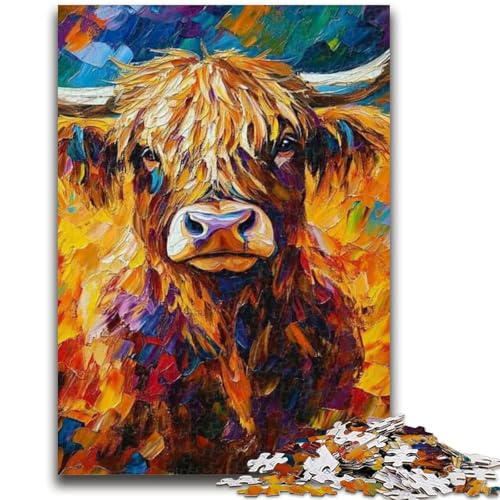Puzzle 1000 Teile für Erwachsene und Jugendliche, Highland Cow Toys, Lernspiele, Stressabbau, Künstlersammlung, Bildende Kunst, 26x38cm Puzzle 1000 Teile für Erwachsene und Jugendliche, Highland Cow Toys, Lernspiele, Stressabbau, Künstlersammlung, Bildende Kunst, 26x38cm von LYXIANY