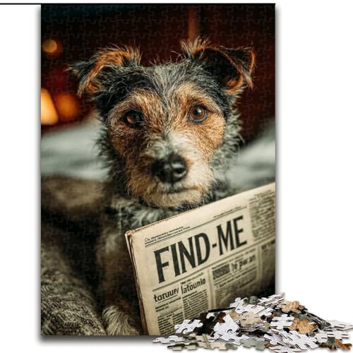 Puzzle 1000 Teile für Erwachsene und Jugendliche, Hund liest Zeitung, Lernspiele, Heimdekoration, geeignet für die Schreibtischdekoration (Größe 50x75cm) von LYXIANY