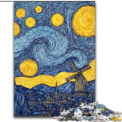 Puzzle 1000 Teile für Erwachsene und Jugendliche, Nachthimmel-Stadt, Lernspielzeug, einzigartige Heimdekoration und Geschenke (Größe 50x75cm) von LYXIANY