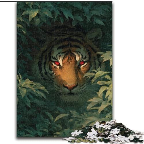 Puzzle 1000 Teile für Erwachsene und Jugendliche, Tiger, entspannendes intellektuelles Lernspielzeug, Geburtstagsgeschenk (Größe 26x38cm) von LYXIANY