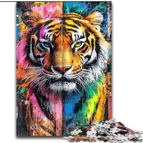 Puzzle 1000 Teile für Erwachsene und Jugendliche, Tiger-Ölgemälde, Dekomprimierendes intellektuelles Lernspielzeug, Geburtstagsgeschenk, Geschenke 38x26cm Puzzle 1000 Teile für Erwachsene und Jugendliche, Tiger-Ölgemälde, Dekomprimierendes intellektuelles Lernspielzeug, Geburtstagsgeschenk, Geschenke 38x26cm von LYXIANY
