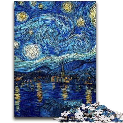 Puzzle 1000 Teile für Erwachsene und Jugendliche, Van Gogh Nachthimmel, Lernspiel, Herausforderung, Spielzeug, Wanddekoration, einzigartige Geburtstags, 26x38cm Puzzle 1000 Teile für Erwachsene und Jugendliche, Van Gogh Nachthimmel, Lernspiel, Herausforderung, Spielzeug, Wanddekoration, einzigartige Geburtstags, 26x38cm von LYXIANY