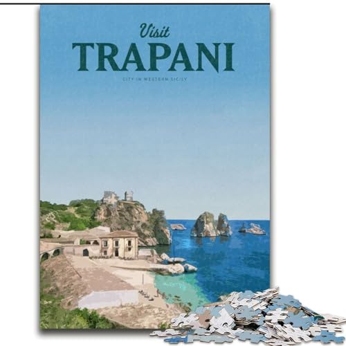 Puzzle 1000 Teile für Erwachsene und Jugendliche, besuchen Sie Trapani, Lernspielzeug, einzigartige Geburtstags- und Geschenkideen für Kinder ab 14 Jahren, 50x75cm von LYXIANY