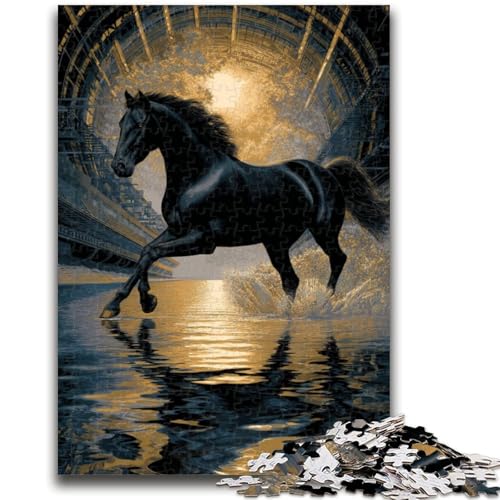 Puzzle 1000 Teile für Erwachsene und Jugendliche, schwarzes Pferd, Spielzeug, Lernspiele, Stressabbau, Künstlersammlung, bildende Kunst, 50x75cm Puzzle 1000 Teile für Erwachsene und Jugendliche, schwarzes Pferd, Spielzeug, Lernspiele, Stressabbau, Künstlersammlung, bildende Kunst, 50x75cm von LYXIANY