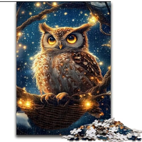 Puzzle 1000 Teile für Erwachsene und Jugendliche, süße Eule, entspannendes intellektuelles Lernspielzeug, Geburtstagsgeschenk, Geschenke (Größe 26x38cm) von LYXIANY