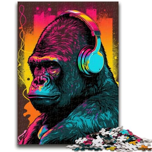 Puzzle 1000 Teile für Erwachsene und Teenager, Kopfhörer-Gorilla, Lernspiele, Heimdekoration, Geburtstagsgeschenk, Geschenke für Kinder ab 14 Jahren, 26x38cm Puzzle 1000 Teile für Erwachsene und Teenager, Kopfhörer-Gorilla, Lernspiele, Heimdekoration, Geburtstagsgeschenk, Geschenke für Kinder ab 14 Jahren, 26x38cm von LYXIANY