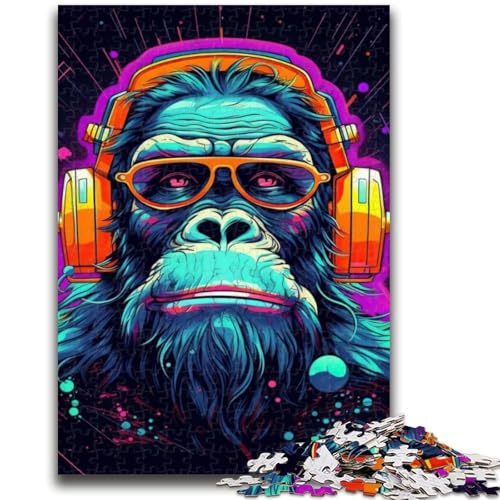 Puzzle 1000 Teile für Erwachsene und Teenager, Monkey DJ, Musikspielzeug, Lernspiele, Stressabbau, Künstlersammlung, Bildende Kunst, 26x38cm von LYXIANY