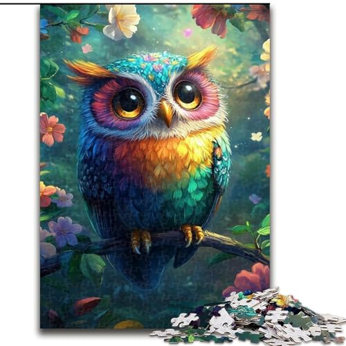 Puzzle 1000 Teile für Jugendliche, süße kleine Eule, für 14+, anspruchsvolles Spiel als Geschenk für die ganze Familie und Freunde (Größe 26x38cm) von LYXIANY
