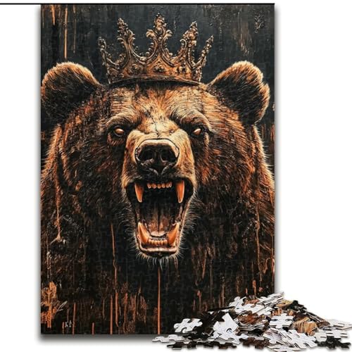 Puzzle 1000 Teile für Jugendliche König Braunbär Familienspaß ganze Familie für und ab 14 Jahren (Größe 50x75cm) von LYXIANY