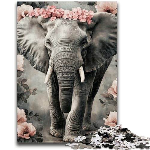 Puzzle 1000 Teile für Teenager, Afrikanischer Elefant, ab 14 Jahren, Quizspiel, Spaß für zu Hause, Geburtstagsgeschenk, Reisegeschenk, 50x75cm von LYXIANY