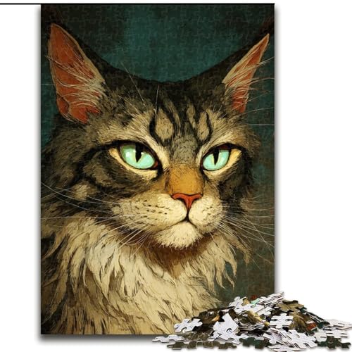 Puzzle 1000 Teile für Teenager, Art Cat, anspruchsvolles Spiel und Familienspiel, EIN Kunstwerk für 14-Jährige (Größe 26x38cm) von LYXIANY