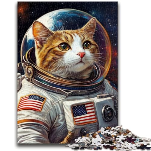 Puzzle 1000 Teile für Teenager, Astronautenkatze, ab 14 Jahren, Quizspiel, Spaß für zu Hause, Geburtstagsgeschenk, Reisegeschenke, 26x38cm von LYXIANY