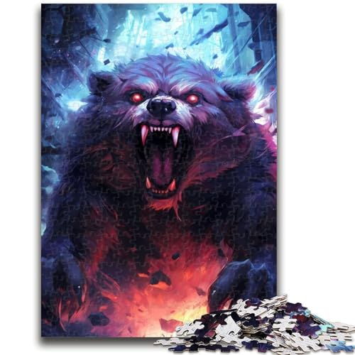 Puzzle 1000 Teile für Teenager, Bärenangriff, ab 14 Jahren, Quizspiel, Spaß für zu Hause, Aktivitäten, Geburtstagsgeschenk, Reisegeschenke, 26x38cm von LYXIANY