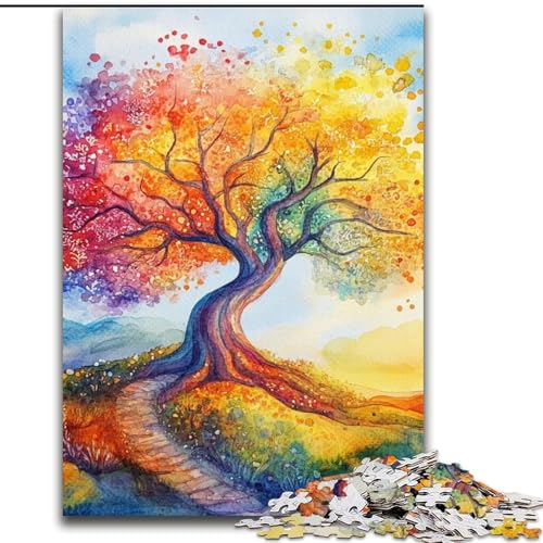 Puzzle 1000 Teile für Teenager, Baum des Lebens, Elefantenspielzeug, Denkspiel, Geburtstagsgeschenk, Geschenke, Wandkunst für Kinder ab 14 Jahren (Größe 50x75cm) von LYXIANY
