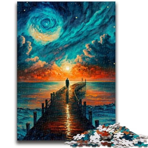 Puzzle 1000 Teile für Teenager, Brücke zum Ozean, Malen, anspruchsvolles Spielspielzeug, ganze Familie, 26x38cm von LYXIANY