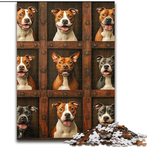 Puzzle 1000 Teile für Teenager, Bullterrier-Collage, anspruchsvolles Spiel und Familienspiel, EIN Kunstwerk für 14-Jährige (Größe 50x75cm) von LYXIANY