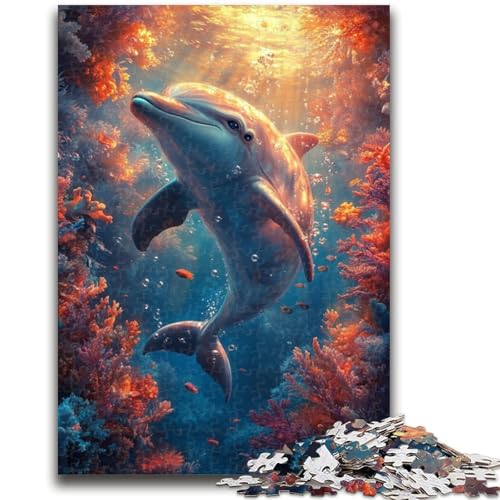 Puzzle 1000 Teile für Teenager, Delfin, ab 14 Jahren, Quizspiel, Spaß für zu Hause, Aktivitäten, Geburtstagsgeschenk, Reisegeschenke, 26x38cm von LYXIANY