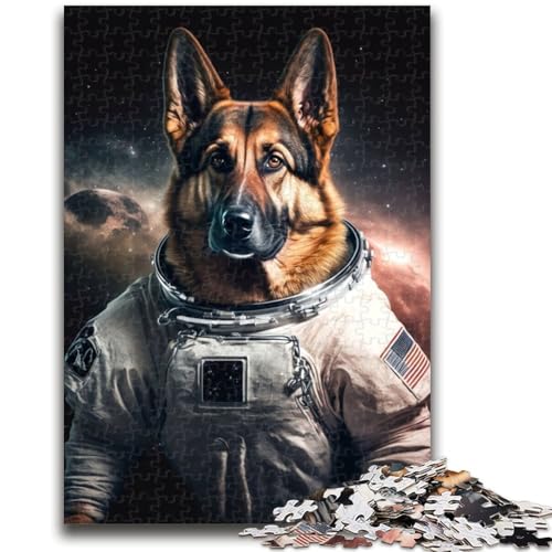 Puzzle 1000 Teile für Teenager, Deutscher Schäferhund-Astronaut, ab 14 Jahren, Quizspiel, Spaß für zu Hause, Geburtstagsgeschenk, Reisegeschenke, 26x38cm von LYXIANY