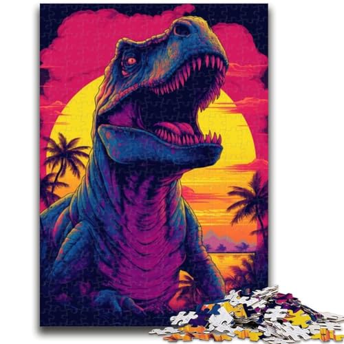 Puzzle 1000 Teile für Teenager, Dinosaurier, T-Rex, Sonnenuntergang, Dino, für Alter 14+, Quizspiel, Spaß bei Aktivitäten zu Hause, Geburtstagsgeschenk, Reisegeschenke, 50x75cm Puzzle 1000 Teile für Teenager, Dinosaurier, T-Rex, Sonnenuntergang, Dino, für Alter 14+, Quizspiel, Spaß bei Aktivitäten zu Hause, Geburtstagsgeschenk, Reisegeschenke, 50x75cm von LYXIANY
