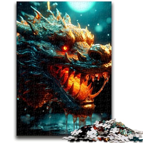 Puzzle 1000 Teile für Teenager, Drache, ab 14 Jahren, Quizspiel, Spaß für zu Hause, Aktivitäten, Geburtstagsgeschenk, Reisegeschenke, 26x38cm von LYXIANY