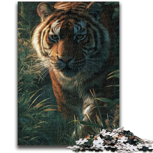 Puzzle 1000 Teile für Teenager, Dschungeltiger, Stressabbau, schwierige Herausforderung, gutes Geschenk für die ganze Familie, 50x75cm von LYXIANY