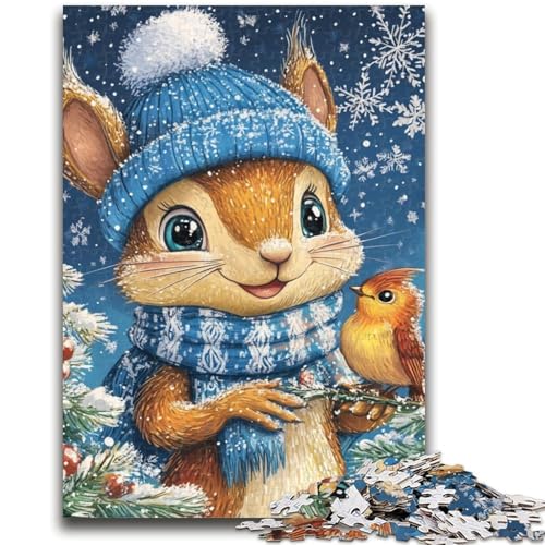 Puzzle 1000 Teile für Teenager, Eichhörnchen im Winter, ab 14 Jahren, Quizspiel, Spaß für zu Hause, Geburtstagsgeschenk, Reisegeschenk, 26x38cm Puzzle 1000 Teile für Teenager, Eichhörnchen im Winter, ab 14 Jahren, Quizspiel, Spaß für zu Hause, Geburtstagsgeschenk, Reisegeschenk, 26x38cm von LYXIANY