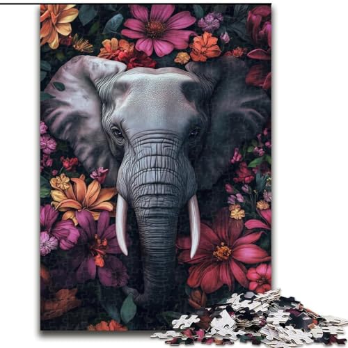 Puzzle 1000 Teile für Teenager, Elefantenblumen, Lernspiele, Heimdekoration, Lernspiel für Geburtstag, Weihnachten, 38x26cm Puzzle 1000 Teile für Teenager, Elefantenblumen, Lernspiele, Heimdekoration, Lernspiel für Geburtstag, Weihnachten, 38x26cm von LYXIANY