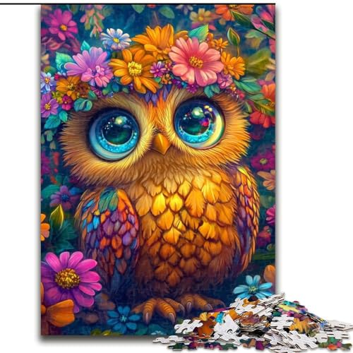 Puzzle 1000 Teile für Teenager, Eulenblumen, anspruchsvolles Spiel und Familienspiel, Lernspiel zum Geburtstag, Weihnachten, 38x26cm von LYXIANY