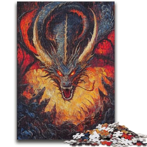 Puzzle 1000 Teile für Teenager, Fantasy-Drachenspielzeug, Denkspiel zur Heimdekoration, für Kinder ab 14 Jahren, 26x38cm von LYXIANY
