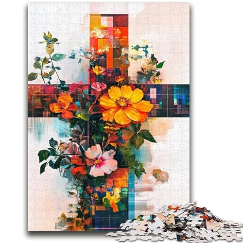 Puzzle 1000 Teile für Teenager, Geschenke, Blumenkreuz, für Alter 14+, Quizspiel, Spaß bei Heimaktivitäten, Geburtstagsgeschenk, Reisegeschenke, 38x26cm von LYXIANY