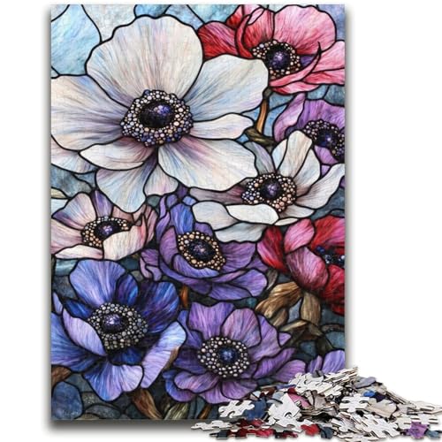 Puzzle 1000 Teile für Teenager, Geschenke, Buntglasblumen, anspruchsvolles Spiel und Familienspiel, Lernspiel für Geburtstag, Weihnachten, 26x38cm von LYXIANY