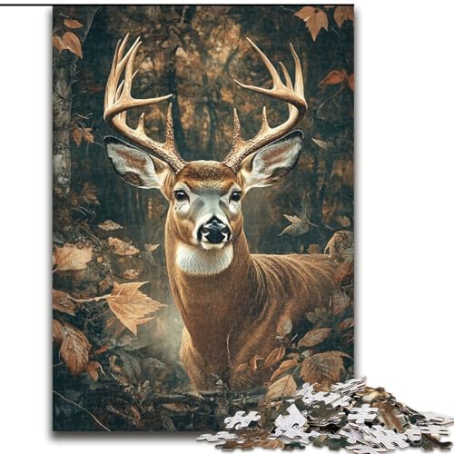 Puzzle 1000 Teile für Teenager, Geschenke, Dschungelhirsch, Lernspielzeug, ganze Familie (Größe 50x75cm) von LYXIANY