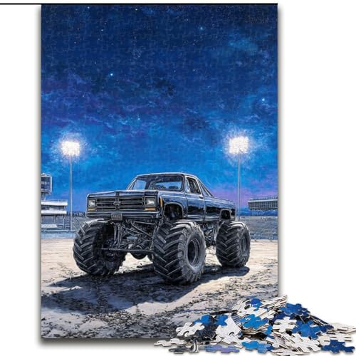 Puzzle 1000 Teile für Teenager, Geschenke, Psychedelic Monster Truck, Lernspielzeug, ganze Familie (Größe 50x75cm) von LYXIANY