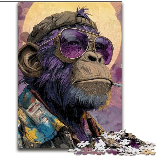 Puzzle 1000 Teile für Teenager, Geschenke, Schimpansen-Spielzeug, Lernspiele, Stressabbau, einzigartige Heimdekoration und Geschenke (Größe 26x38cm) von LYXIANY